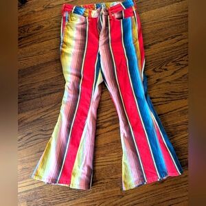 Colorful Striped Flare Pants